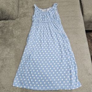 2/$15! Polka Dot Cotton Sleeveless Maternity Nursing Nightgown, Small